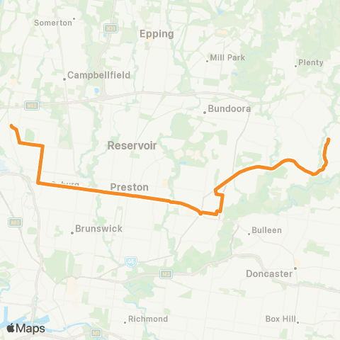 PTV - Public Transport Victoria Eltham - Glenroy map