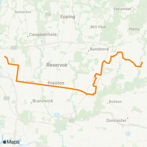 PTV - Public Transport Victoria Eltham - Glenroy map