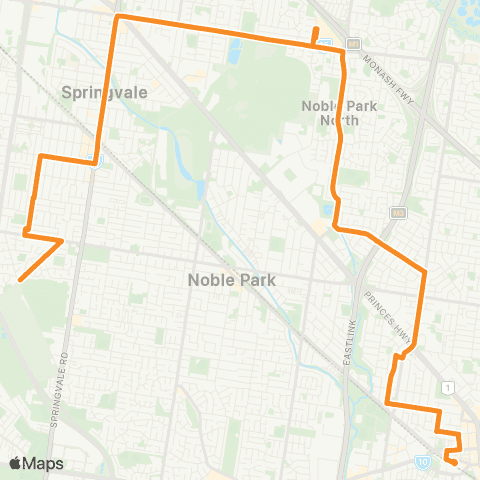 PTV - Public Transport Victoria Springvale South - Dandenong map