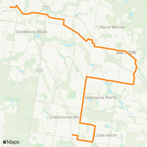 PTV - Public Transport Victoria Cranbourne - Dandenong Station map
