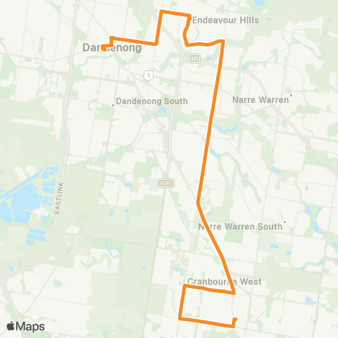 PTV - Public Transport Victoria Cranbourne - Dandenong Station map