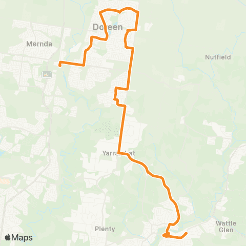 PTV - Public Transport Victoria Diamond Creek Station - Mernda Station map