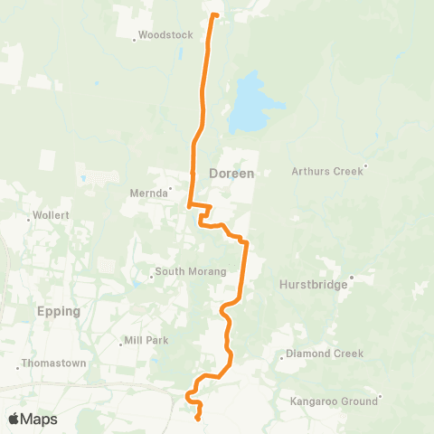PTV - Public Transport Victoria Mernda Sta / Whittlesea - Greensborough map