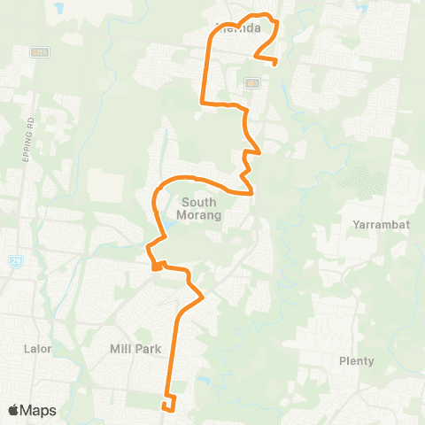 PTV - Public Transport Victoria Mernda Station - Bundoora RMIT map
