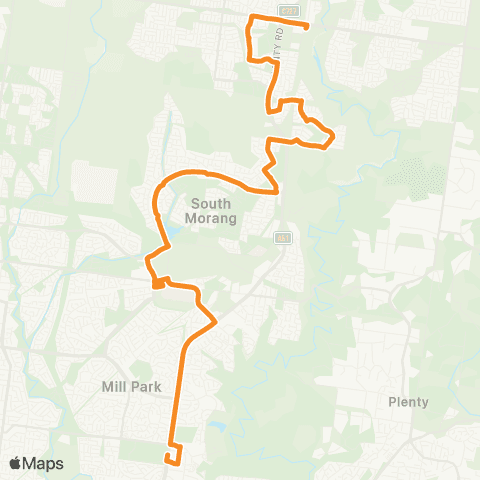 PTV - Public Transport Victoria Mernda Station - Bundoora RMIT map