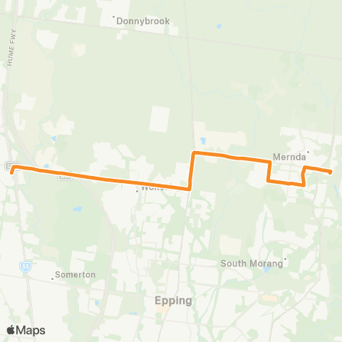 PTV - Public Transport Victoria Mernda Station - Craigieburn Station map