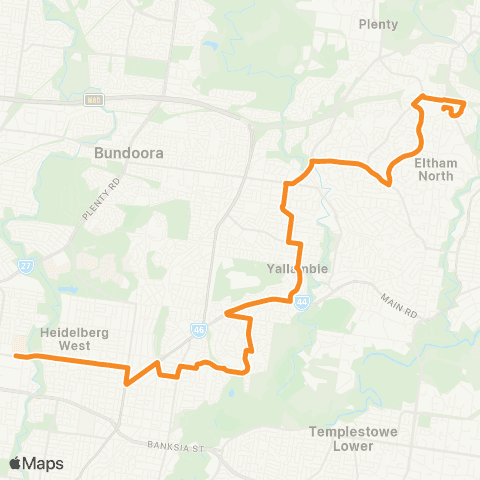 PTV - Public Transport Victoria St Helena - Northland SC map