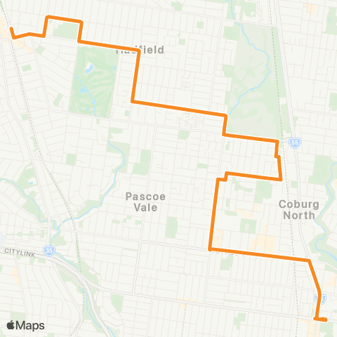 PTV - Public Transport Victoria Coburg - Glenroy map
