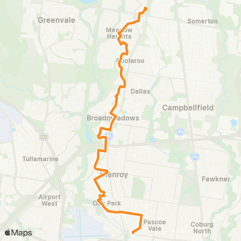 PTV - Public Transport Victoria Roxburgh Park - Pascoe Vale map