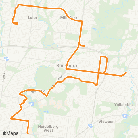 PTV - Public Transport Victoria Lalor - Northland SC map
