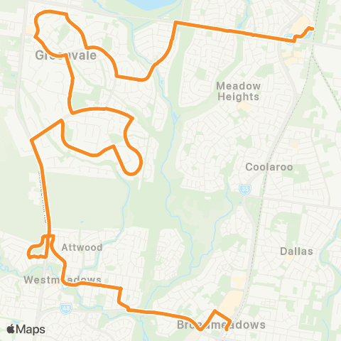 PTV - Public Transport Victoria Roxburgh Park - Broadmeadows map