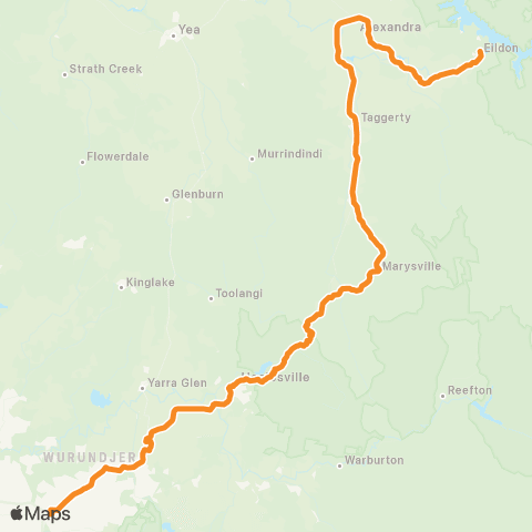 PTV - Public Transport Victoria Ringwood - Eildon map