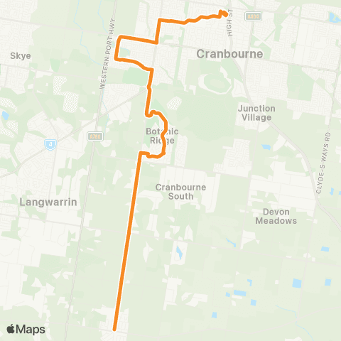 PTV - Public Transport Victoria Pearcedale - Cranbourne Station map