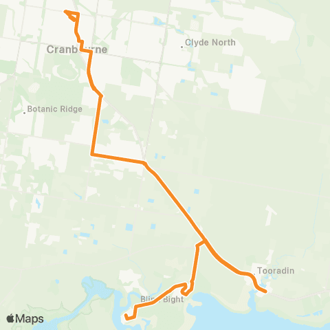 PTV - Public Transport Victoria Warneet - Cranbourne map