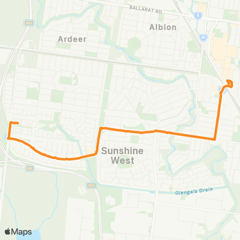 PTV - Public Transport Victoria Sunshine West - Sunshine Station map