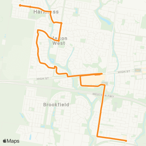 PTV - Public Transport Victoria Arnolds Creek - Melton Station map