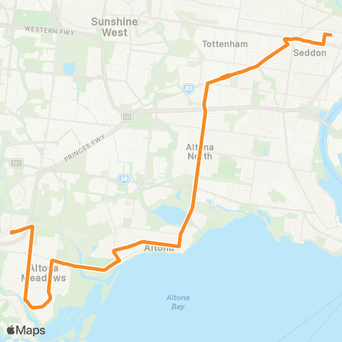PTV - Public Transport Victoria Laverton Station - Footscray map