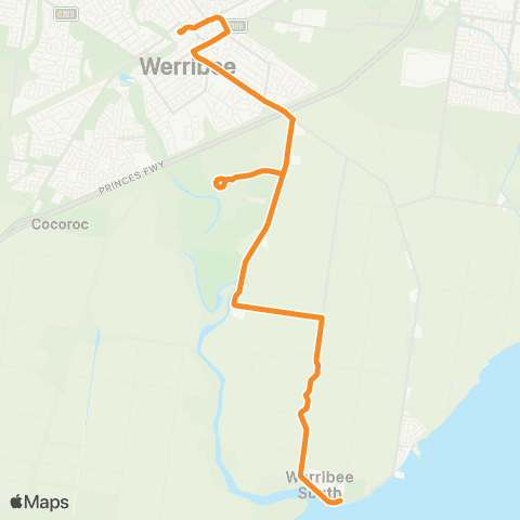 PTV - Public Transport Victoria Werribee South - Werribee Station map