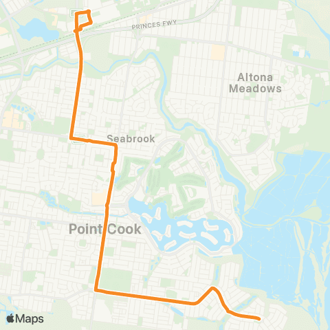 PTV - Public Transport Victoria Saltwater Coast Estate - Williams Landing Sta map