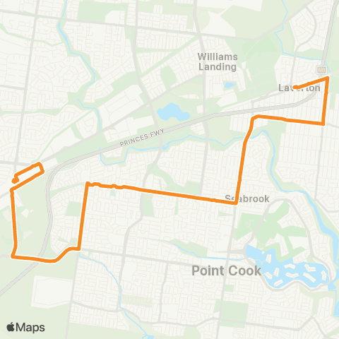 PTV - Public Transport Victoria Hoppers Crossing Sta - Laverton Sta map