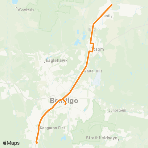 PTV - Public Transport Victoria Kangaroo Flat - Huntly map