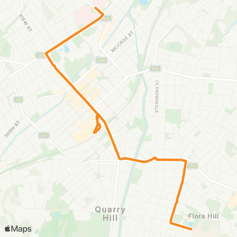 PTV - Public Transport Victoria La Trobe University - Bendigo Hospital map