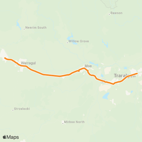 PTV - Public Transport Victoria Traralgon Station map