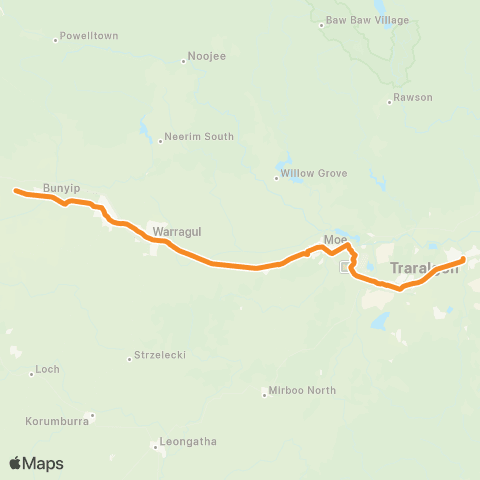 PTV - Public Transport Victoria Traralgon Plaza map
