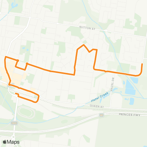 PTV - Public Transport Victoria Warragul East - Warragul Station map