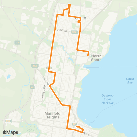 PTV - Public Transport Victoria North Shore Station - Geelong Station map