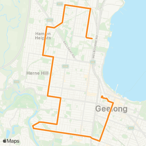 PTV - Public Transport Victoria Geelong Station - North Geelong Station map