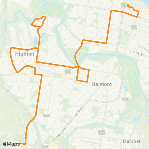 PTV - Public Transport Victoria Deakin University - Geelong Station map