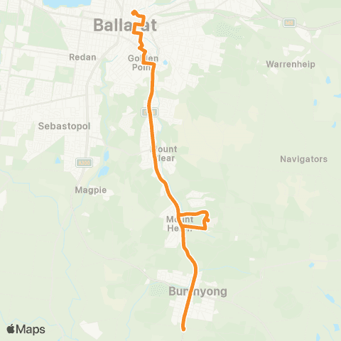 PTV - Public Transport Victoria Buninyong - Ballarat Station map