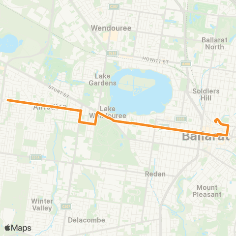 PTV - Public Transport Victoria Alfredton - Ballarat Station map