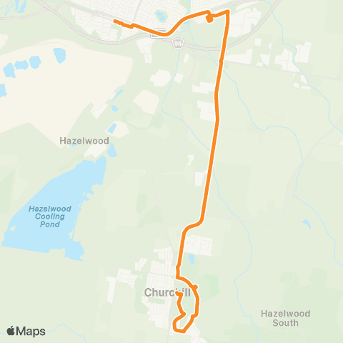 PTV - Public Transport Victoria Churchill - Morwell map