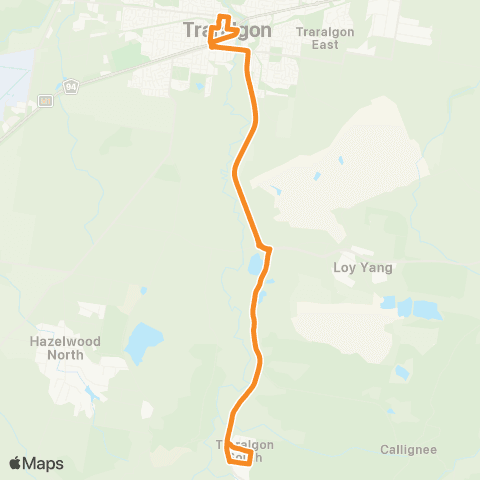 PTV - Public Transport Victoria Traralgon South map