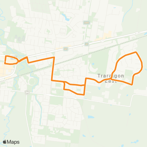PTV - Public Transport Victoria Traralgon Plaza SC map