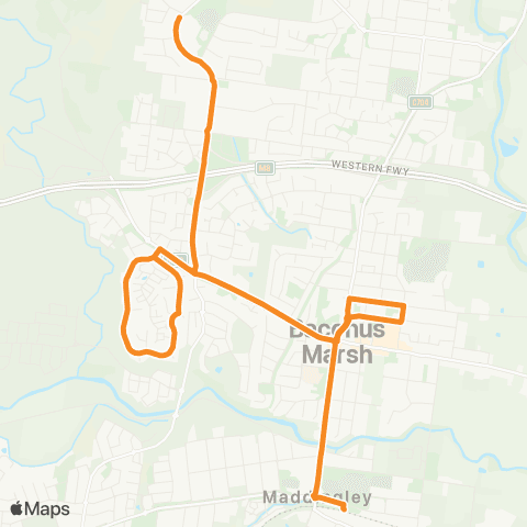 PTV - Public Transport Victoria Bacchus Marsh Station - Telford Park map