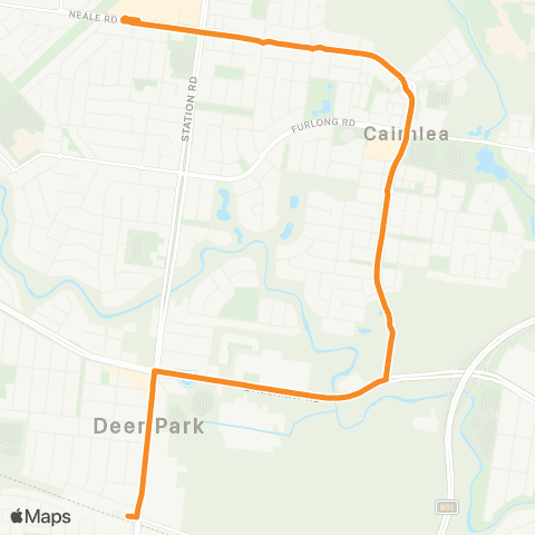 PTV - Public Transport Victoria Brimbank Shopping Centre - Deer Park Sta map