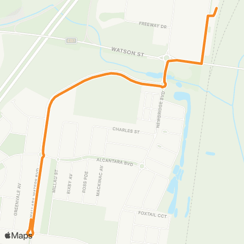 PTV - Public Transport Victoria Wallan Sta - Wallara Waters Shuttle (Link B) map
