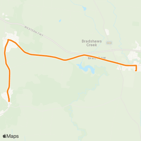 PTV - Public Transport Victoria Ballan - Mount Egerton via Gordon map
