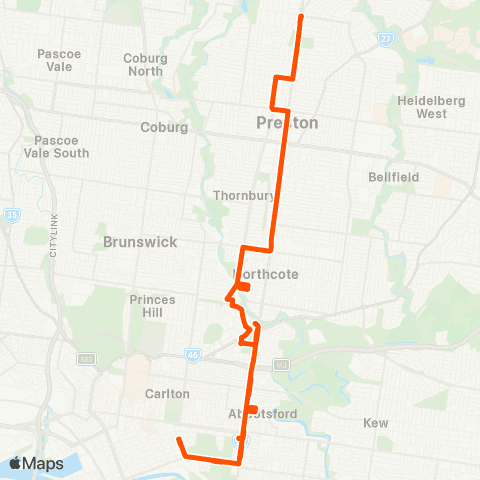Metro Mernda map