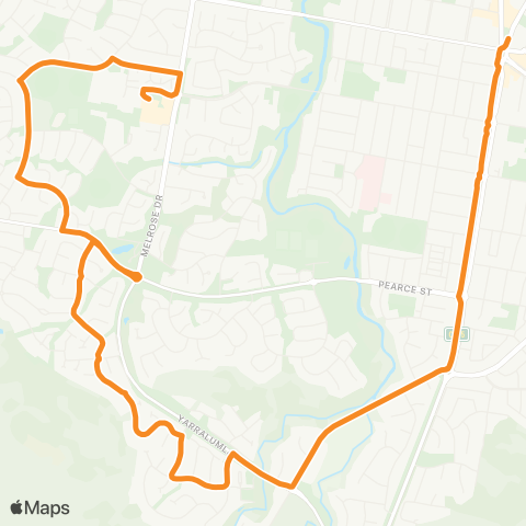 Victoria Regional Buses Cambourne Park via Cambourne Park map