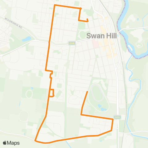 Victoria Regional Buses Swan Hill via Swan Hill map