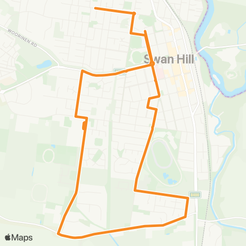 Victoria Regional Buses Swan Hill South via Swan Hill South map