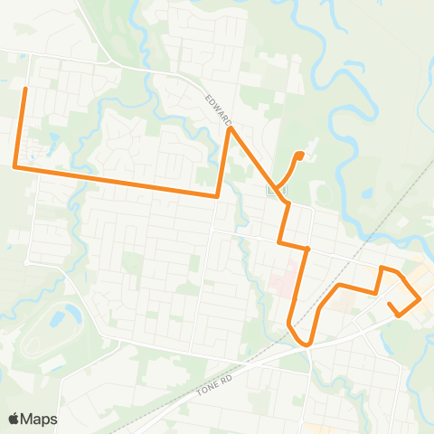 Victoria Regional Buses Yarrawonga Rd - Wangaratta via Yarrawonga Rd map