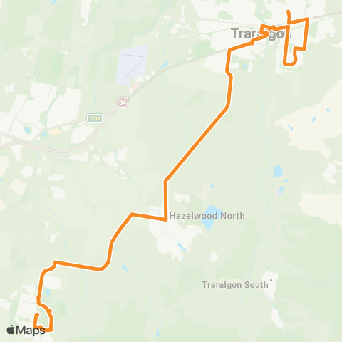 Victoria Regional Buses Loch Sport - Sale via Longford map