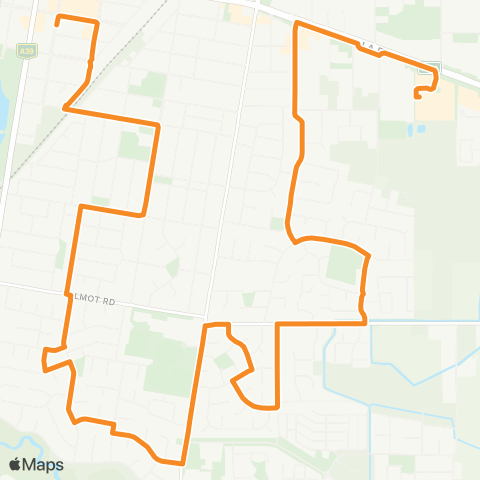 Victoria Regional Buses Chewton - Castlemaine via Loddon Prison map