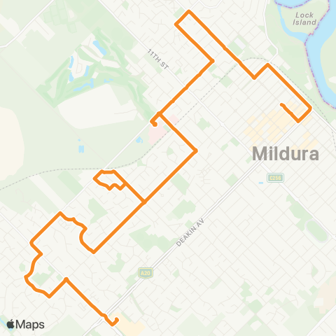 Victoria Regional Buses Mildura Central Sc via West Mildura map