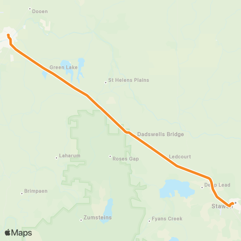 Victoria Regional Buses Stawell - Horsham via Western Hwy map